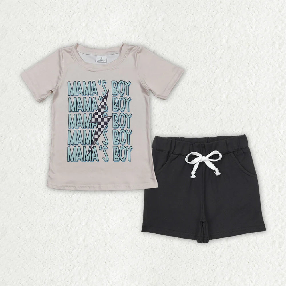 12.20 RTS Sibling Baby Boys Short Sleeve I Love Dad and Mom Top Shorts Clothes Sets