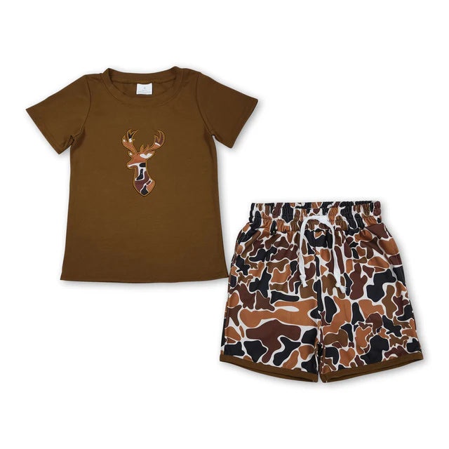 RTS Sibling Jesus love this country boy top camo shorts kids outfits
