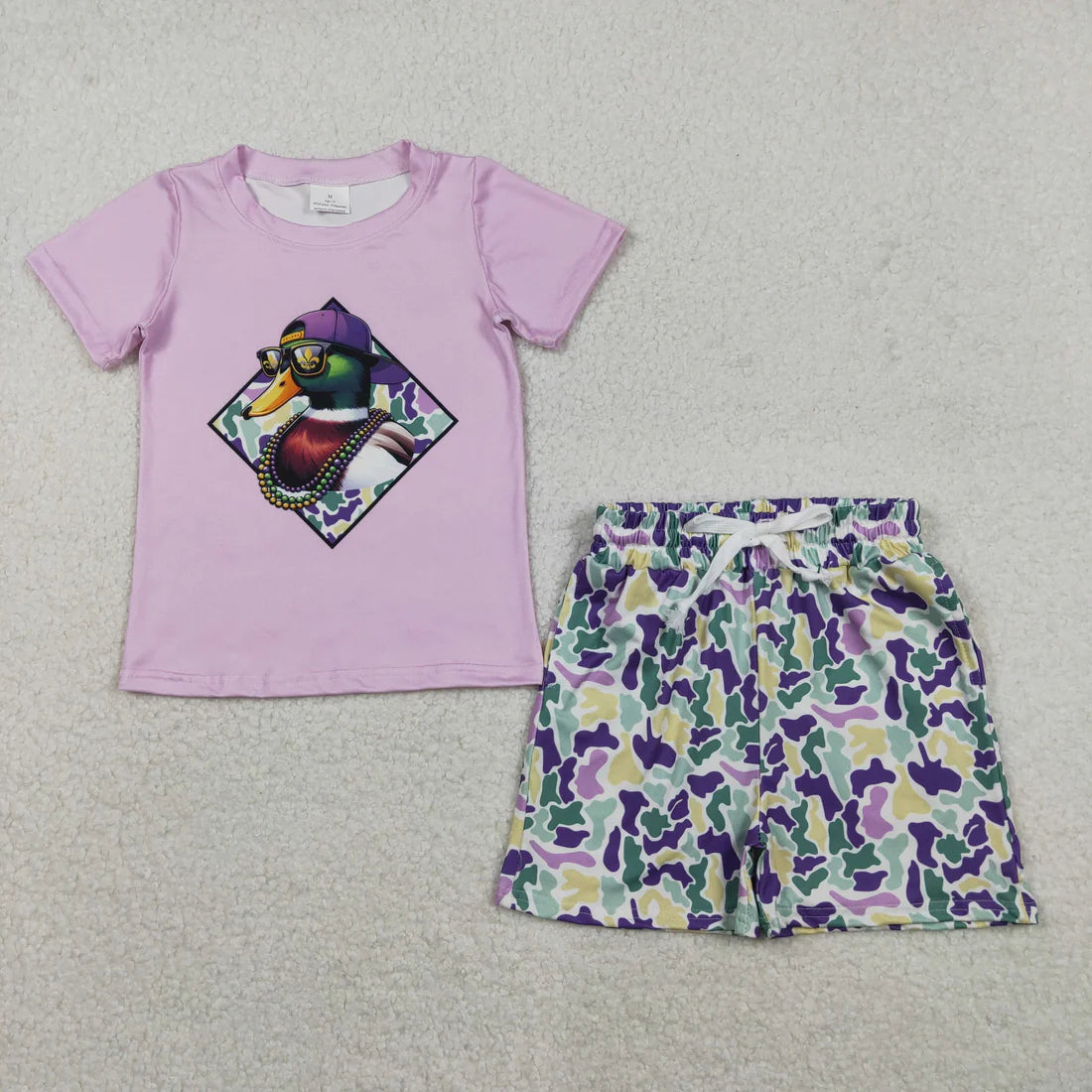 12.17 RTS Sibling Baby Boys Rabbits Ducks Top Camo Pockets Shorts Clothes Sets