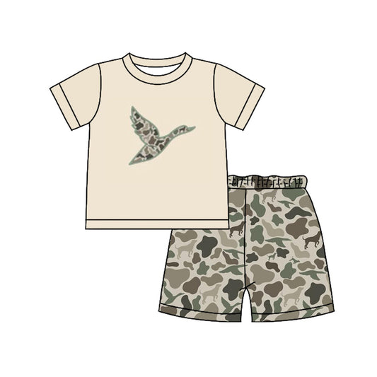 11.5 BSSO1646 Pre order No Moq Baby Boys Khaki Top Shorts Pajamas Sets