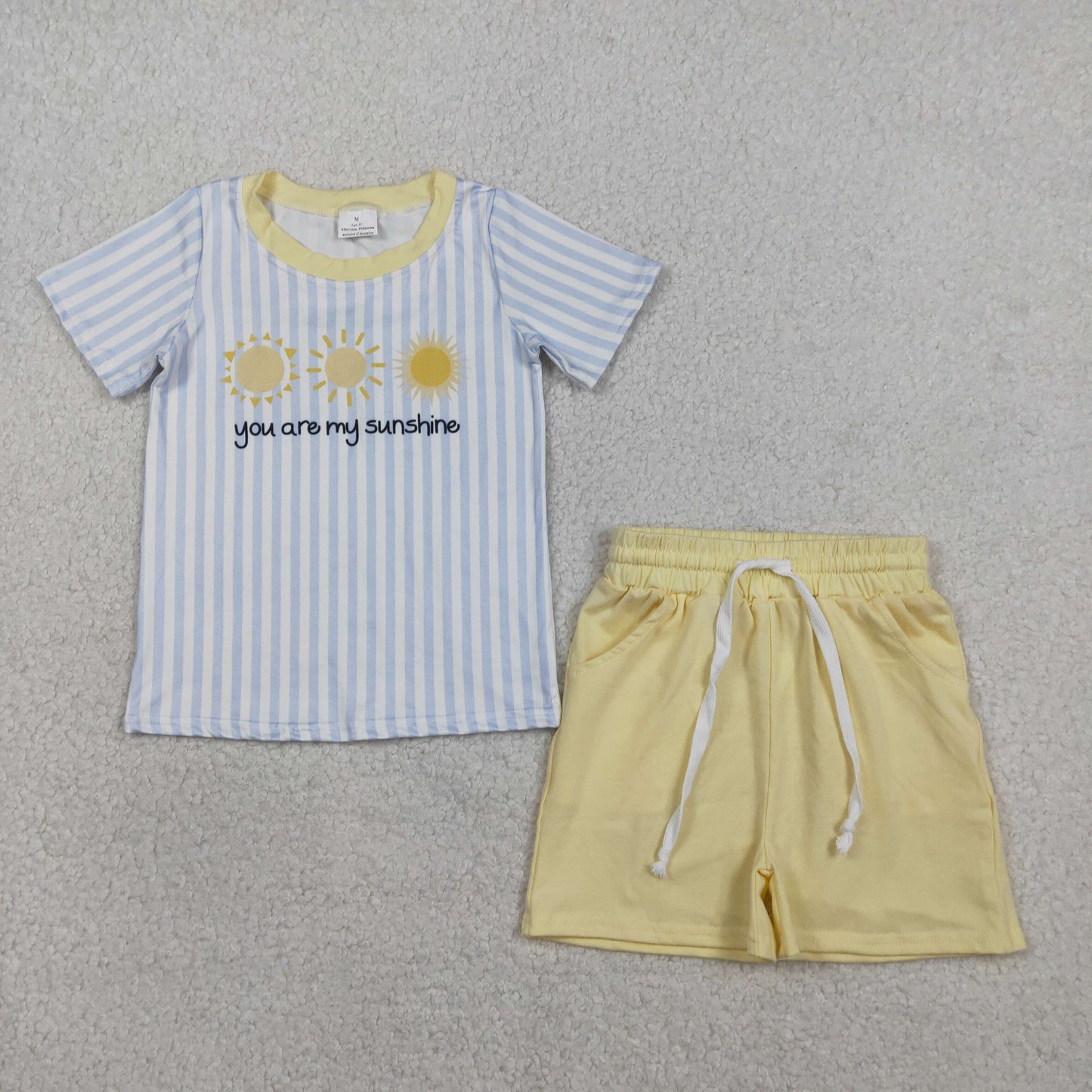 4.3 RTS Sibling Stripe you are my sunshine top shorts boys girls outfits
