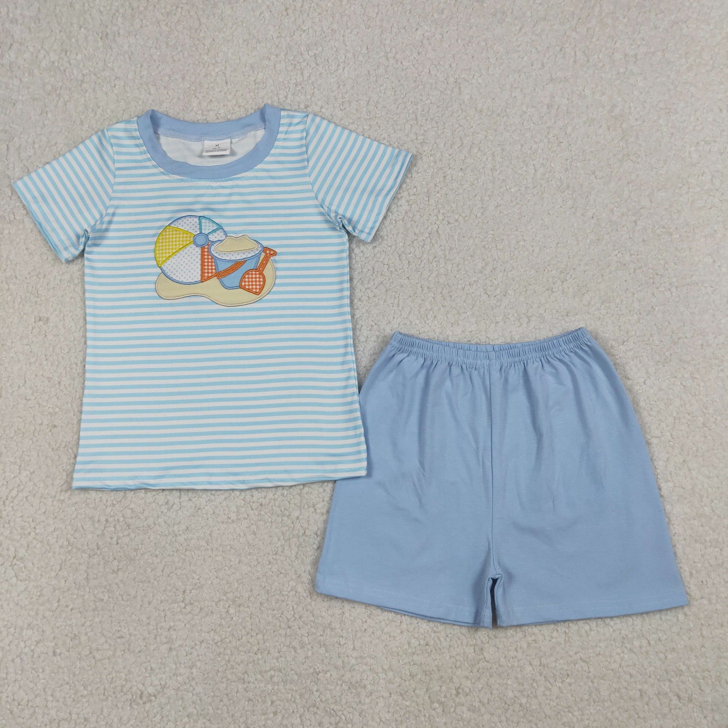 4.7 RTS Sibling Beach ball sand embroidery top shorts boys girls summer outfits