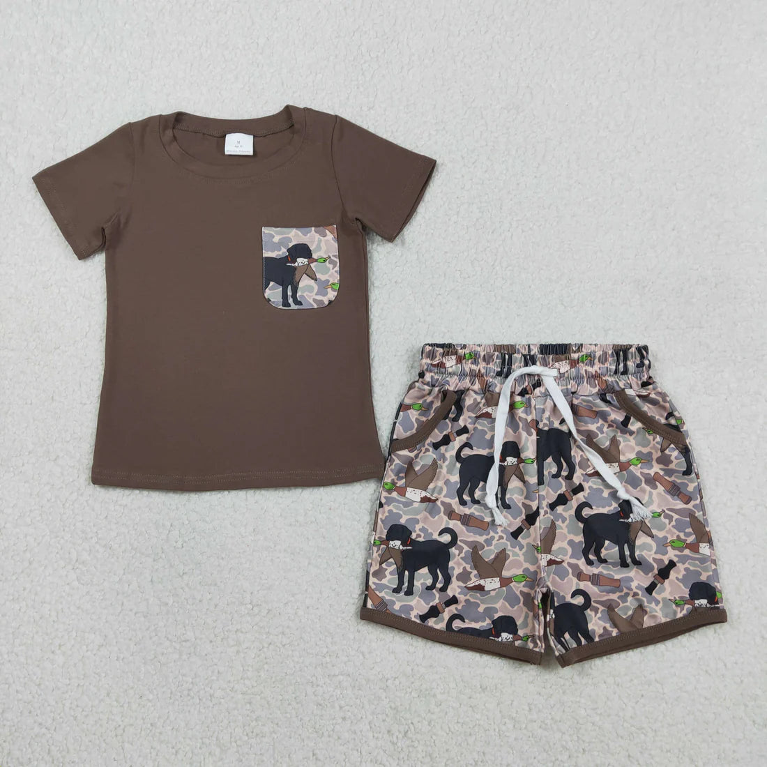 3.26 RTS Sibling Baby Boys Short Sleeve Shirts Top Pockets Shorts Clothes Sets