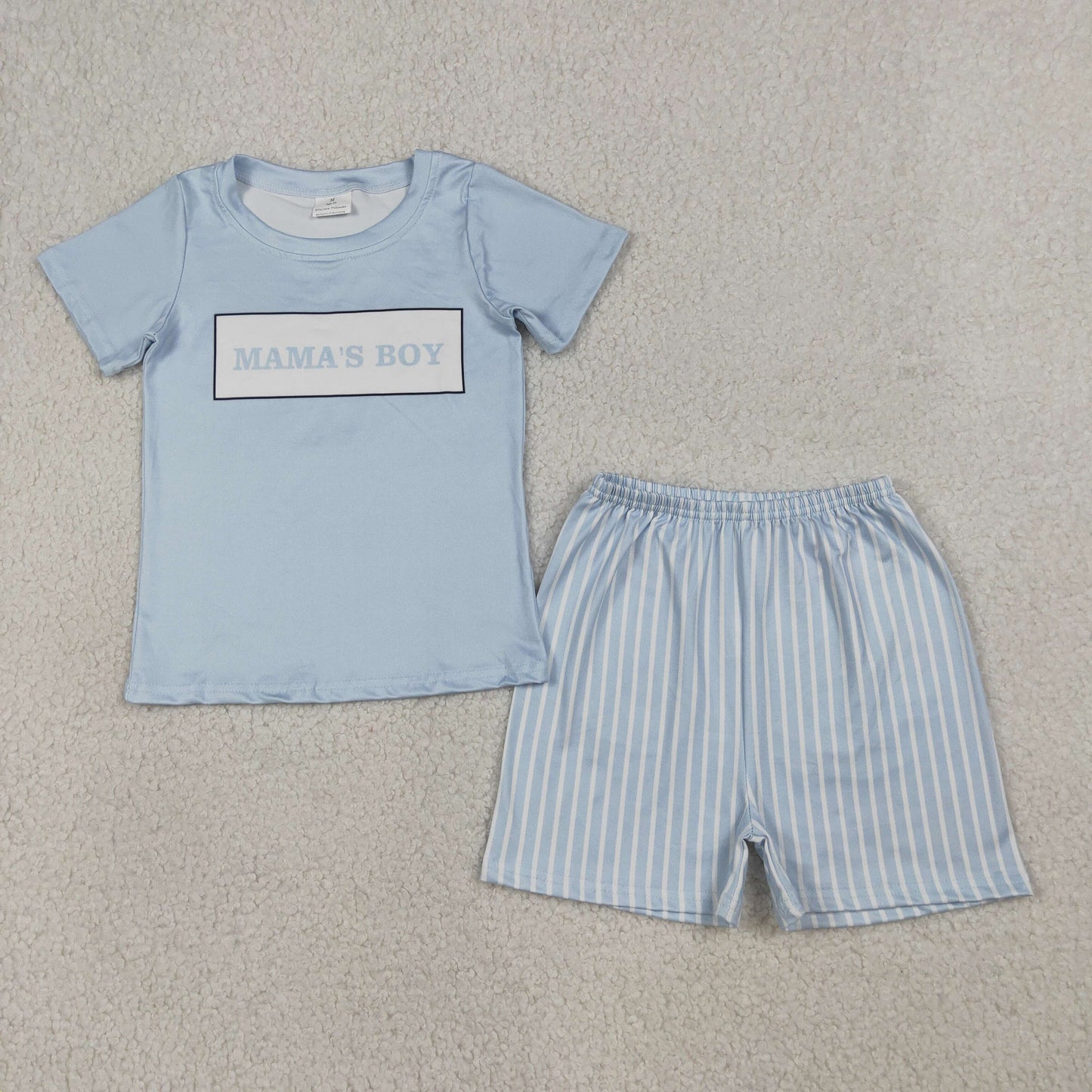 RTS Sibling Short sleeves mama's boy top stripe shorts kids outfits and romper