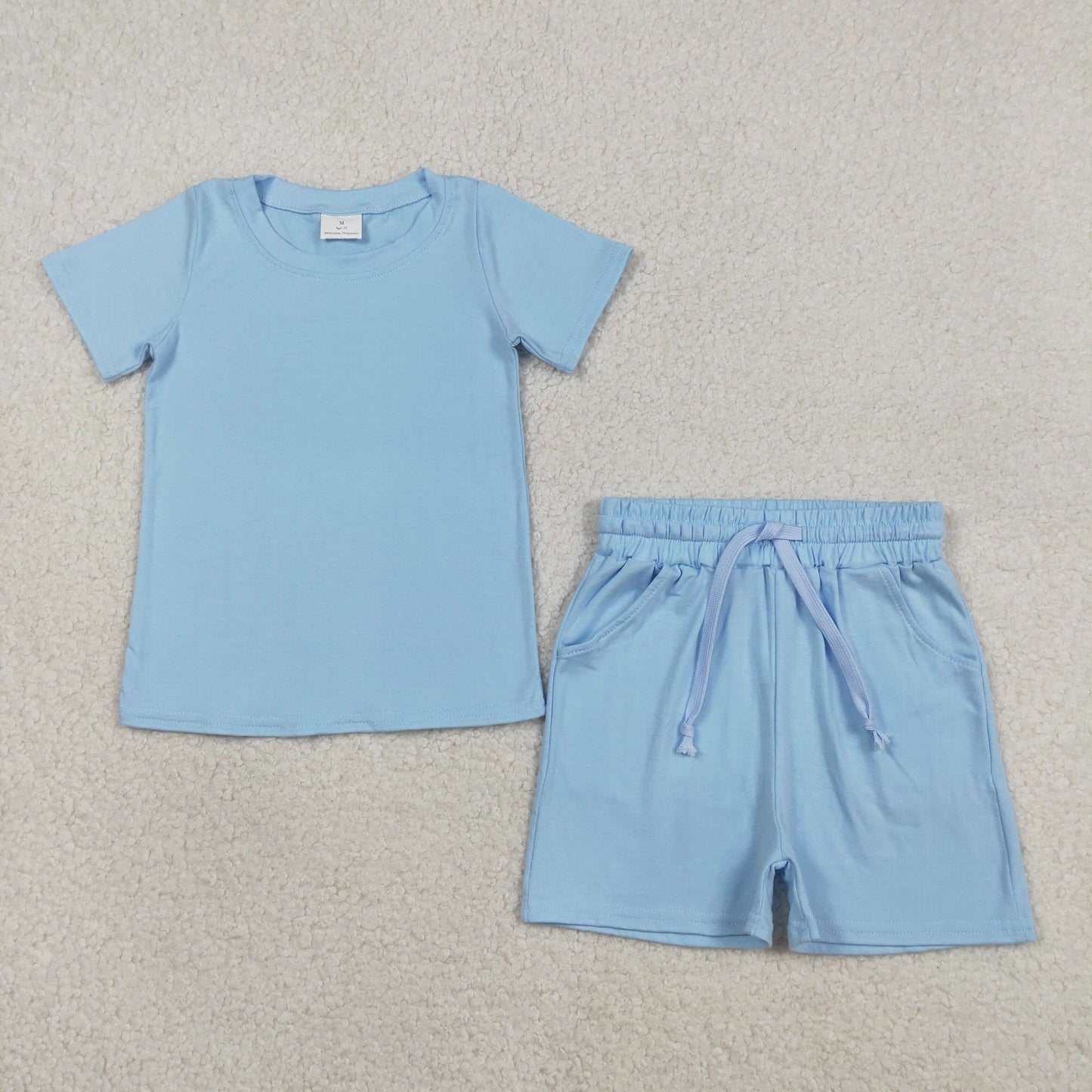 4.2 RTS Sibling Short sleeves solid top pockets shorts boys summer outfits