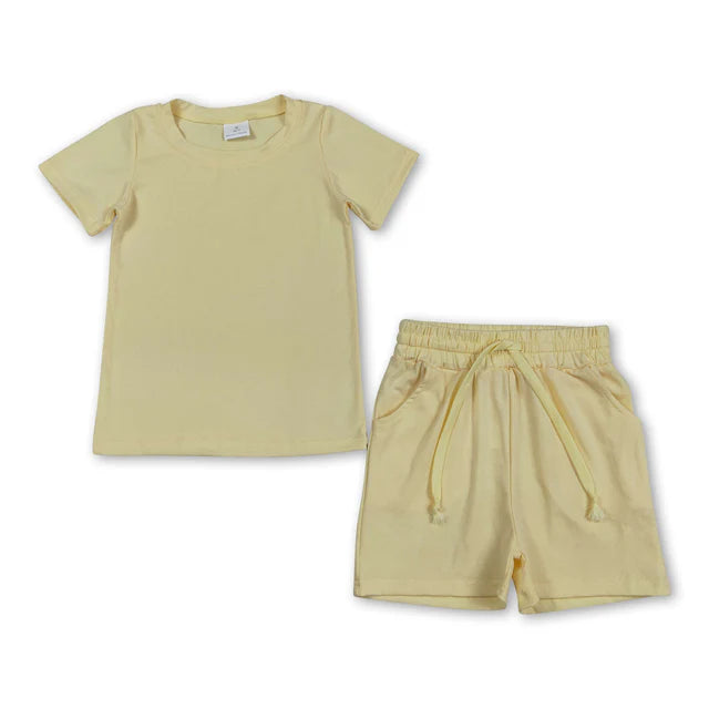 RTS Sibling Baby Boys Short Sleeve Shirts Top Pockets Shorts Pajamas Clothes Sets