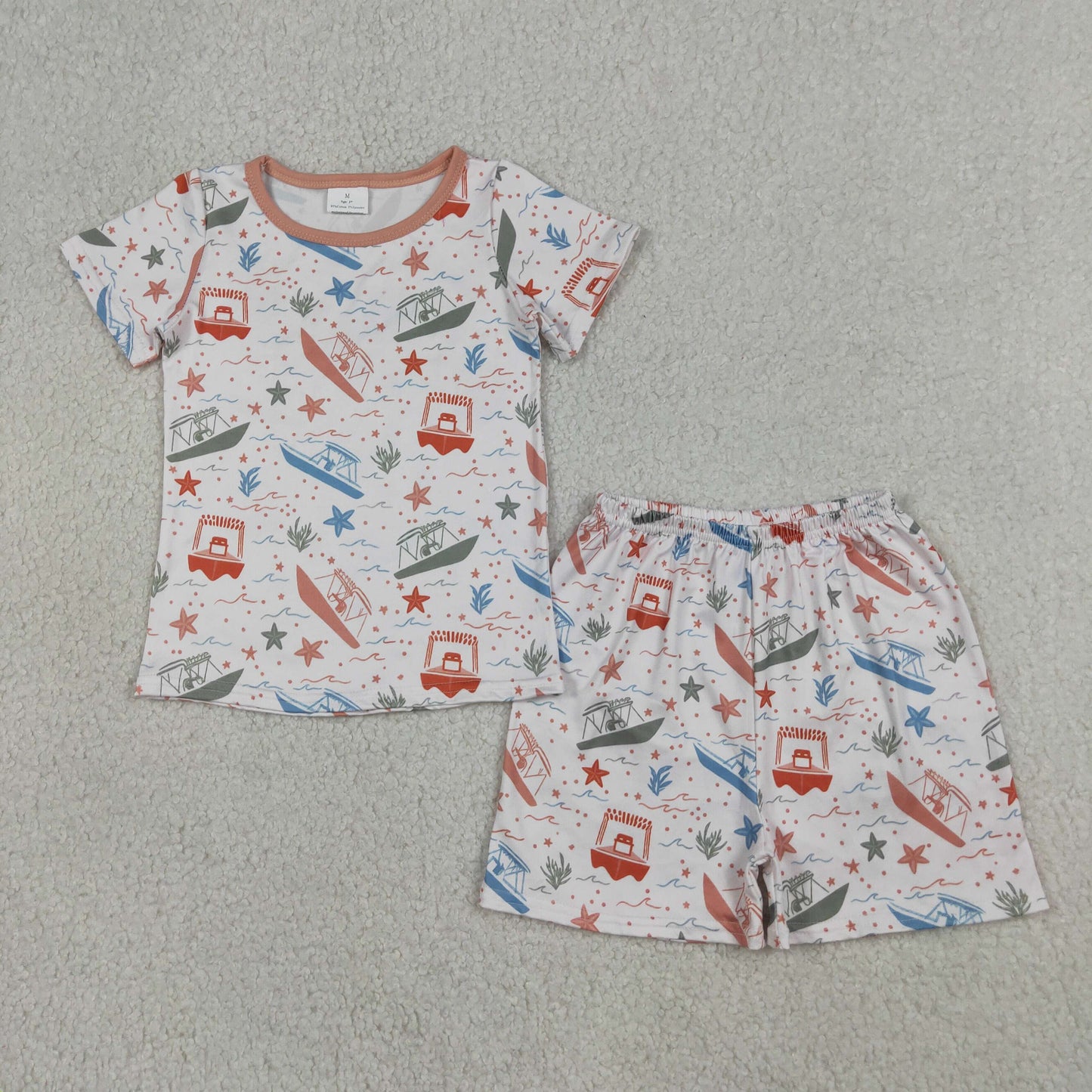 4.15 BSSO1904 RTS NO MOQ （In stock ）Short sleeves boat top shorts kids boys summer outfits
