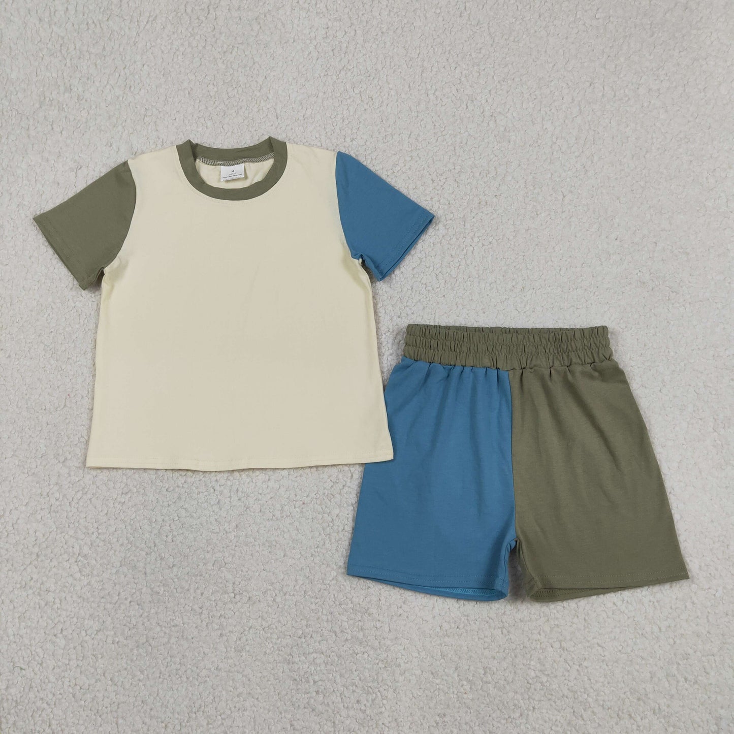 BSSO1976 RTS NO MOQ （In stock ）Cotton short sleeves top shorts kids boys summer outfits