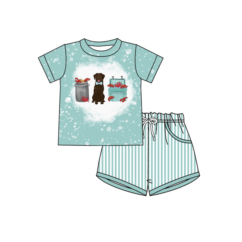 4.6 Pre order No Moq Baby Boys girls Top Checked Pockets Short Clothes Set