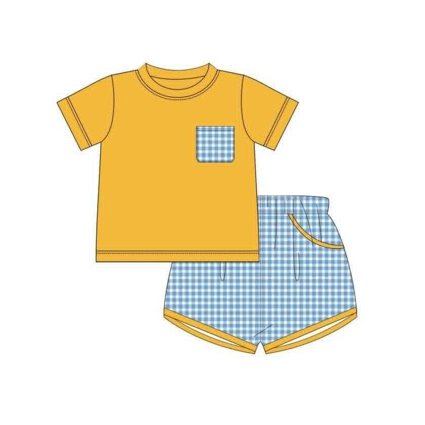 5.8 Pre order No Moq  Baby Girls Boys Short Sleeve Daily Top Shorts Set With Matching Romper