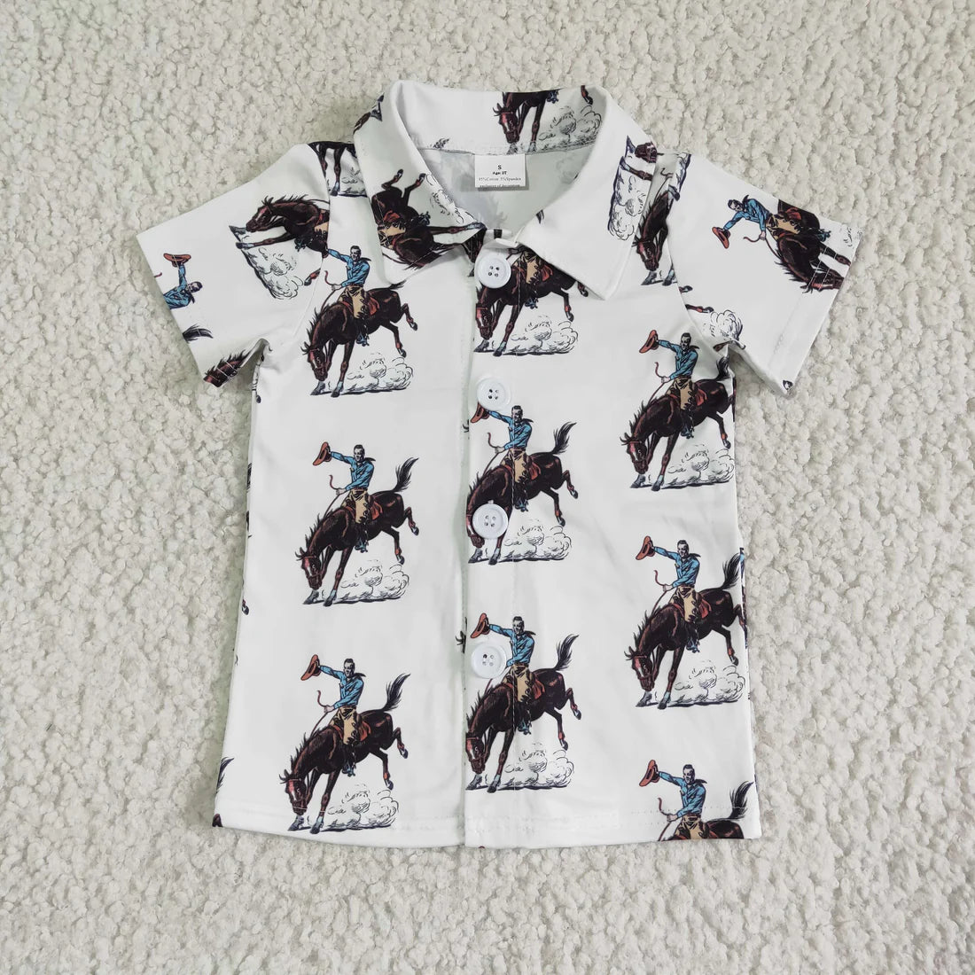 3.18 RST Sibling Baby Boys Summer Short Sleeve Western Button Shirts Top