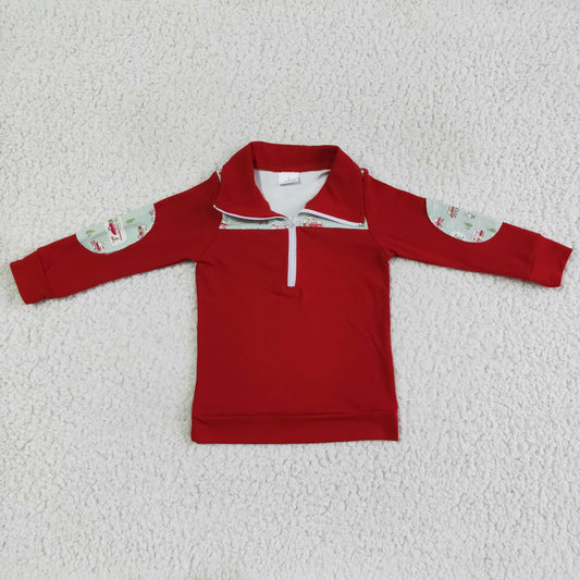 BT0047  Baby Boys red camping pullover shirts tops