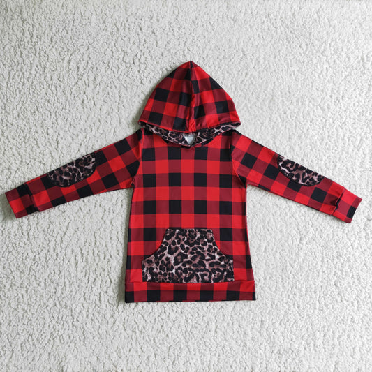 11.22 BT0048 RTS No Moq Promotion Baby kids Christmas plaid hoodie long sleeve tops