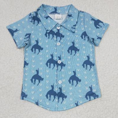 11.18 RST Sibling Baby Boys Short Sleeve Western Button Shirts Top