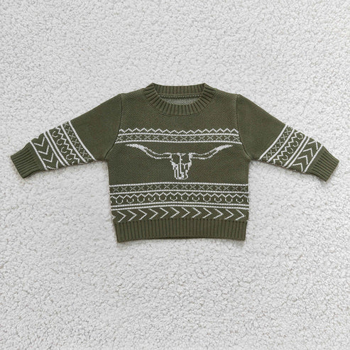 10.15 RTS Sibling Baby Boys Western Cows Woolen Sweaters