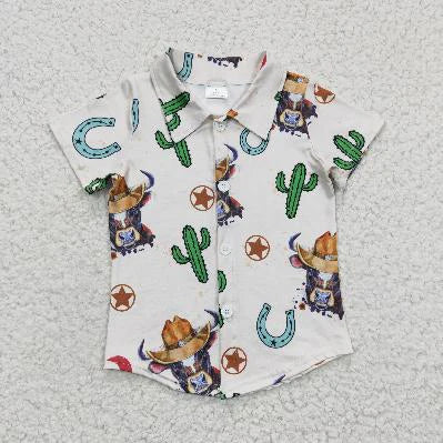 11.18 RST Sibling Baby Boys Short Sleeve Western Button Shirts Top