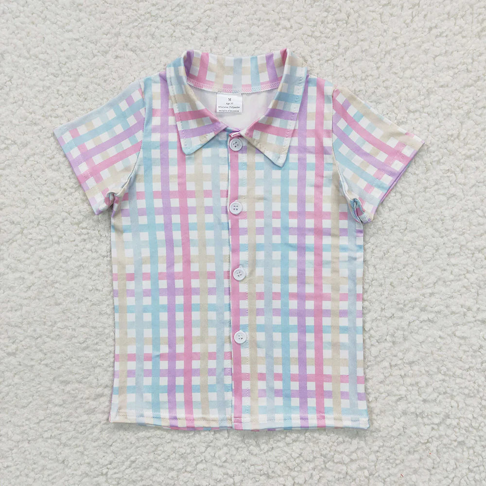 12.26 RTS Sibling Boys Baby Girls Plaid Easter Shirts Dresses