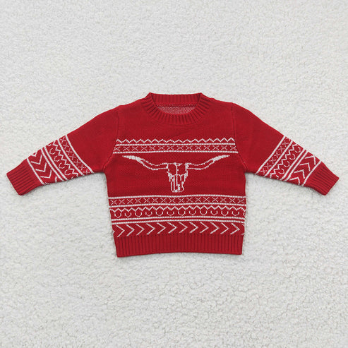10.15 RTS Sibling Baby Boys Western Cows Woolen Sweaters