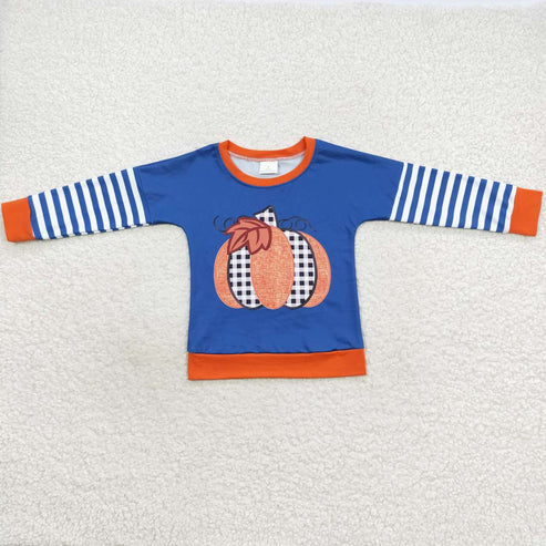 9.26 RTS Sibling Baby Boys Girls Bows Pumpkins Fall Tee Shirts Top