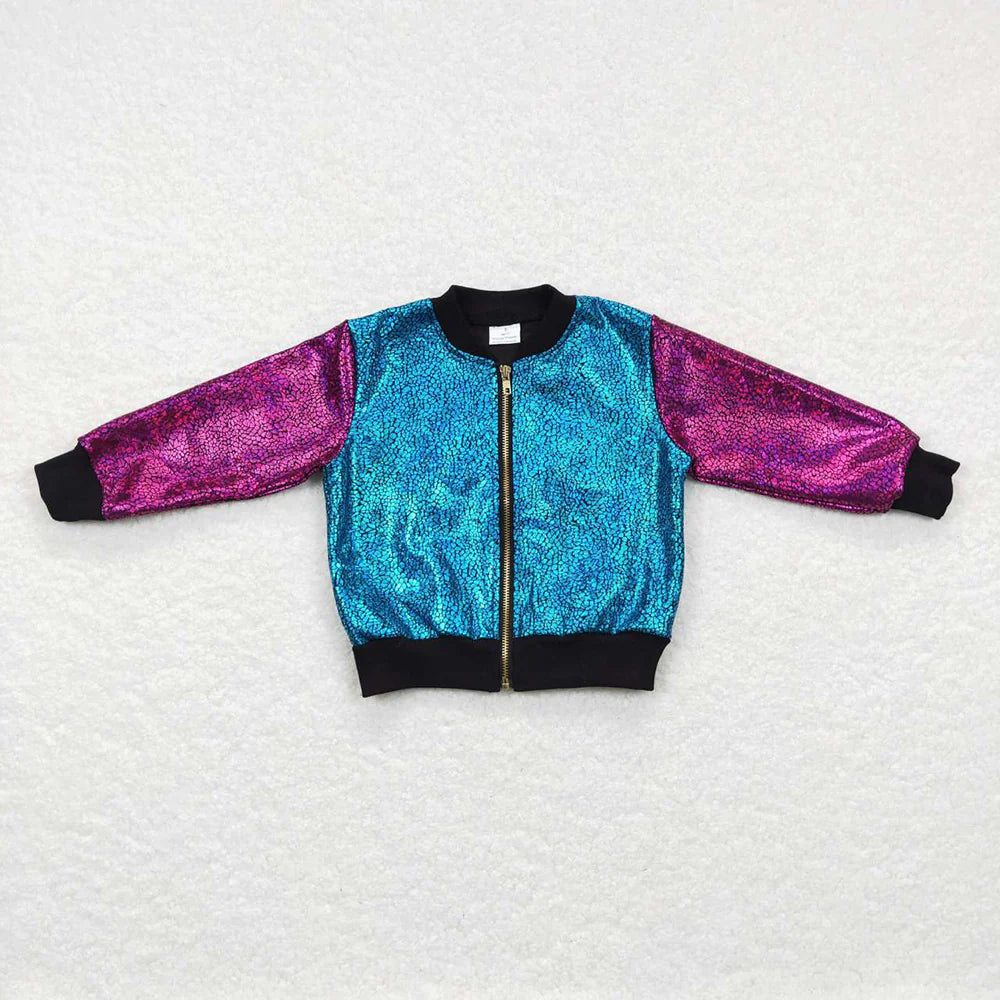 11.12 RTS Sibling Baby Girls Sequin Zipper Jackets Top