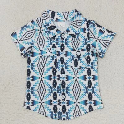 11.18 RST Sibling Baby Boys Short Sleeve Western Button Shirts Top