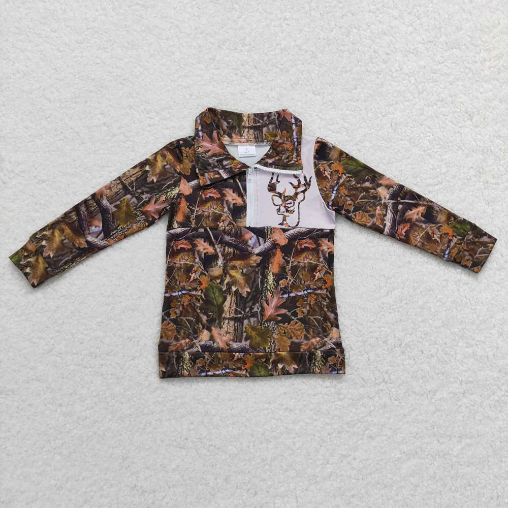 1.15 RTS Sibling Girls Baby Boys Camo Hunting Deer Season Pullover Jackets Tops
