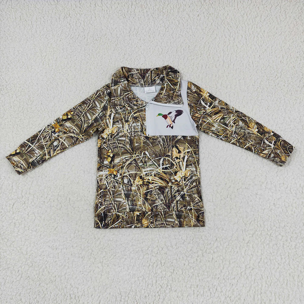 1.15 RTS Sibling Girls Baby Boys Camo Hunting Duck Mallard Pullover Jackets Tops