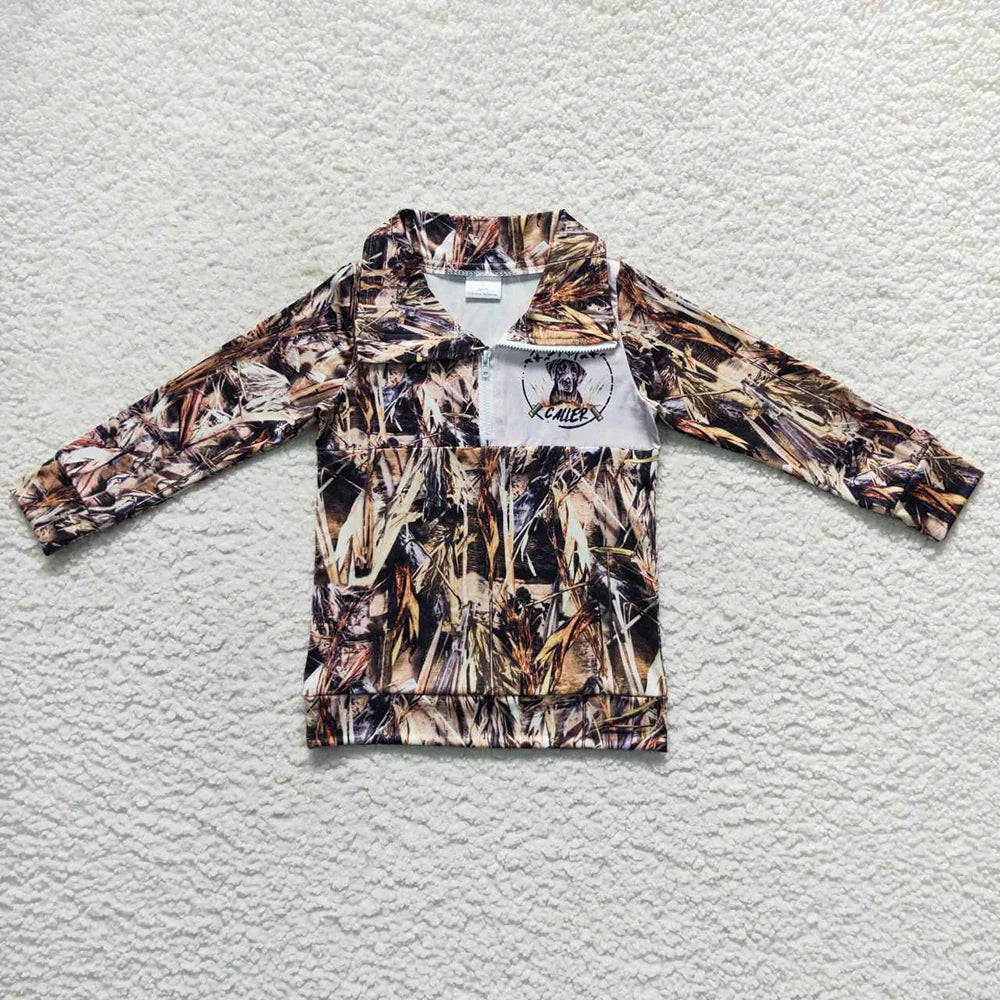 1.15 RTS Sibling Boys Baby Girls Camo Hunting Dog Jackets Pullover Tops