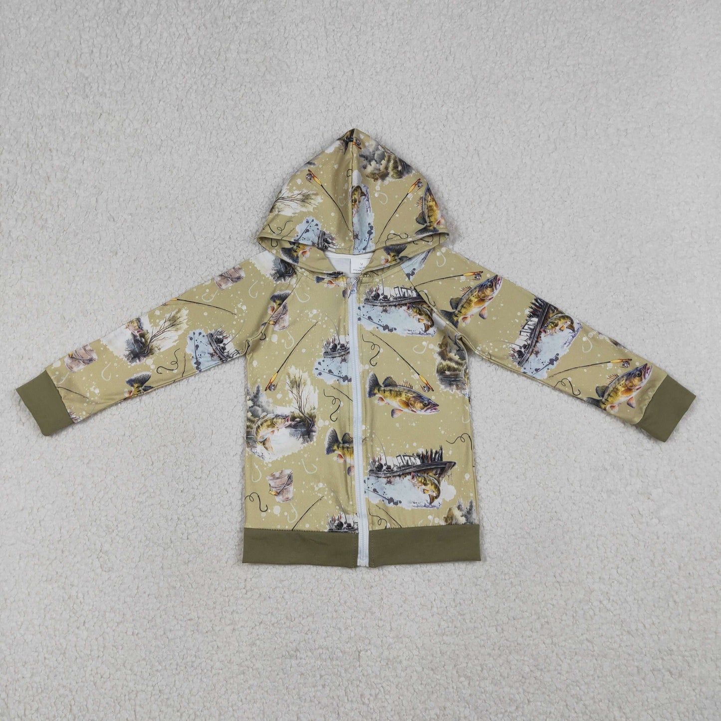 4.3 BT0346 RTS NO MOQ （In stock ）Just a boy who loves to fish baby kids hooded jacket