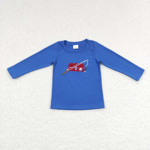 9.24 RTS Sibling Baby Boys Girls Embroidery Ducks Dogs Fishing Western Tee Shirts Top