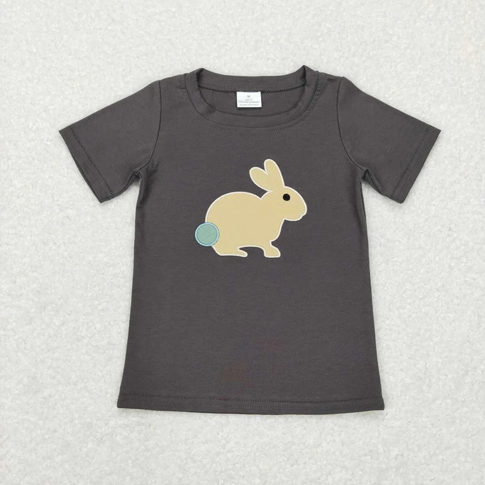 2.11 RST Sibling Boys Baby Girls Easter Cotton Embroidery Short Sleeve Shirt Tops