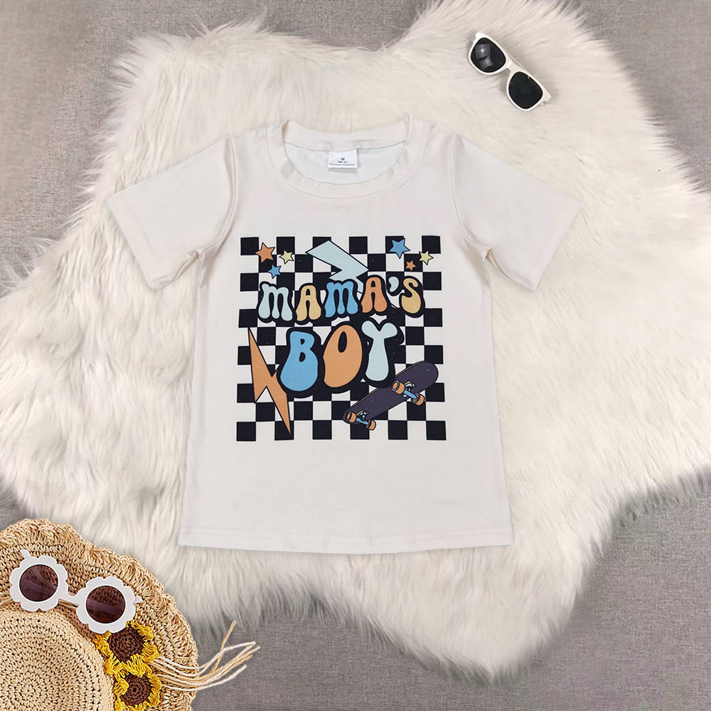 8.18   Sibling Baby Boys Summer Tops Short sleeves camo mama's boy kids T-shirt
