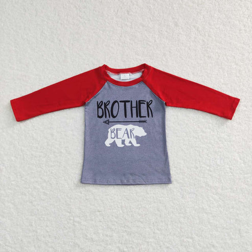9.26 RTS Sibling Baby Boys Girls Western Bears Tee Shirts Top