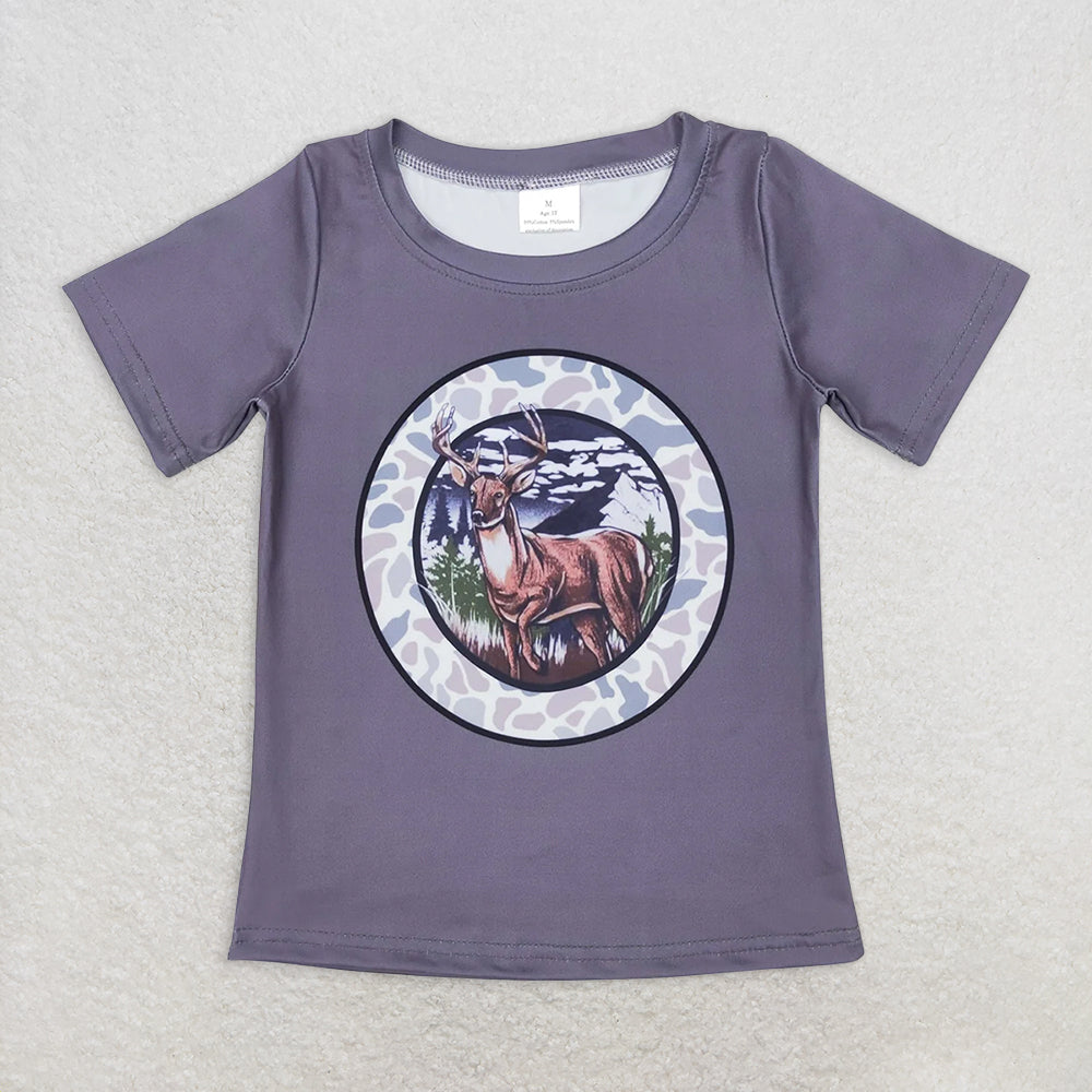 BT0464RTS NO MOQ Baby Boys Summer Tops Baby Boys Deer Camo Hunting Summer Short Sleeve Tee Shirts Tops