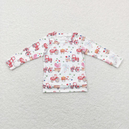 9.26 RTS Sibling Baby Boys Girls Hearts Dinosaurs XOXO Valentine Tee Shirts Top