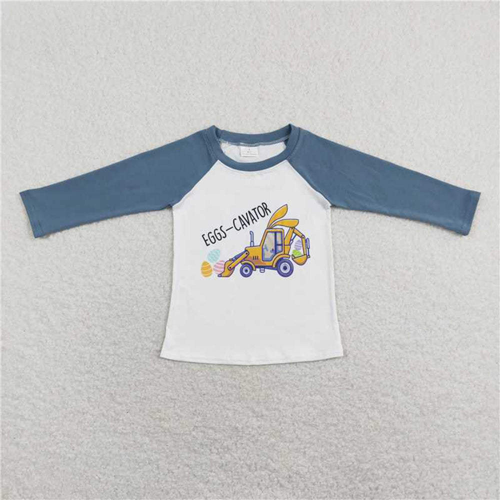 BT0499 New Rts No Moq 8-9 Days By Air Arrived it Eggs-cavator long sleeves baby kids easter raglan