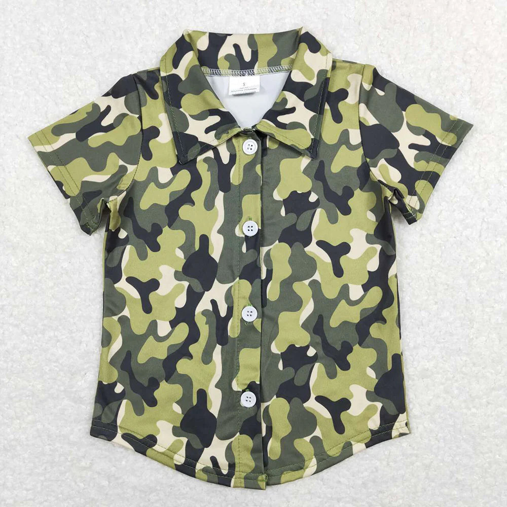 11.15 RST Sibling Baby Boys Camo Ducks Button Up Summer Shirts