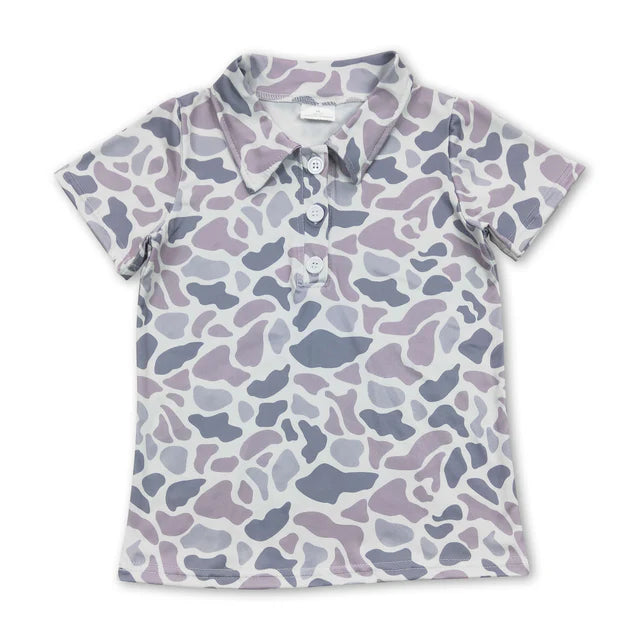 USA Warehouse (IN STOCK) Sibling Boys Hunting Camo Polo Shirts & Printed Toddler T-Shirts