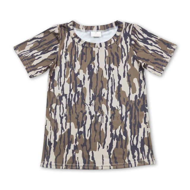 USA Warehouse (IN STOCK) Sibling Boys Hunting Camo Polo Shirts & Printed Toddler T-Shirts