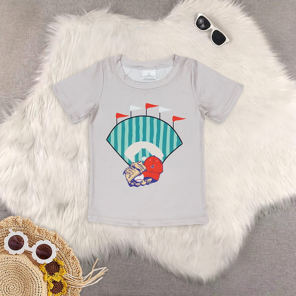 8.13   RTS Sibling Baby Boys Summer Boys Outfits Baseball top plaid shorts boys summer clothes