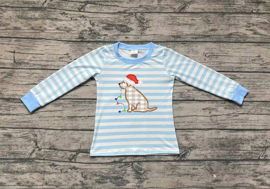 No moq BT0791  Pre-order Sizes 3-6m to 14-16t baby boys clothes embroidery long sleeve top