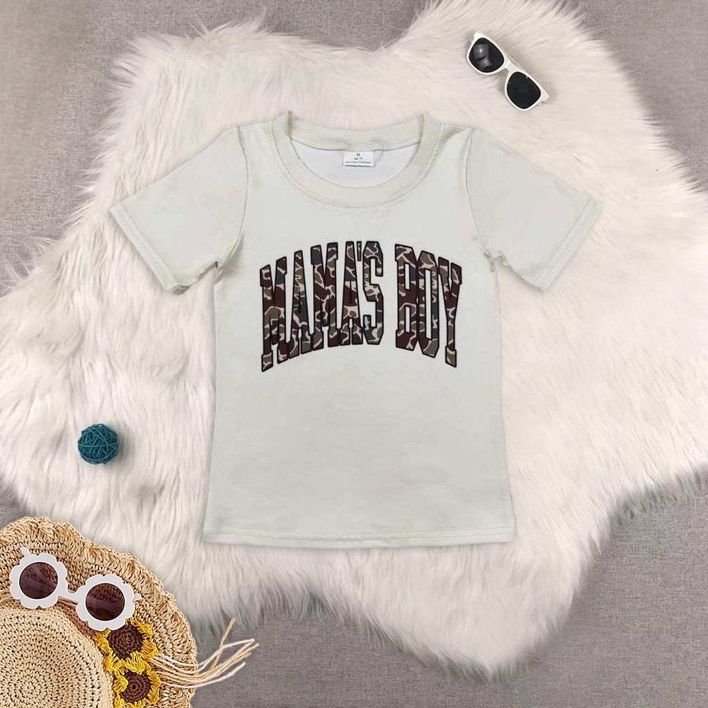 8.18   Sibling Baby Boys Summer Tops Short sleeves camo mama's boy kids T-shirt