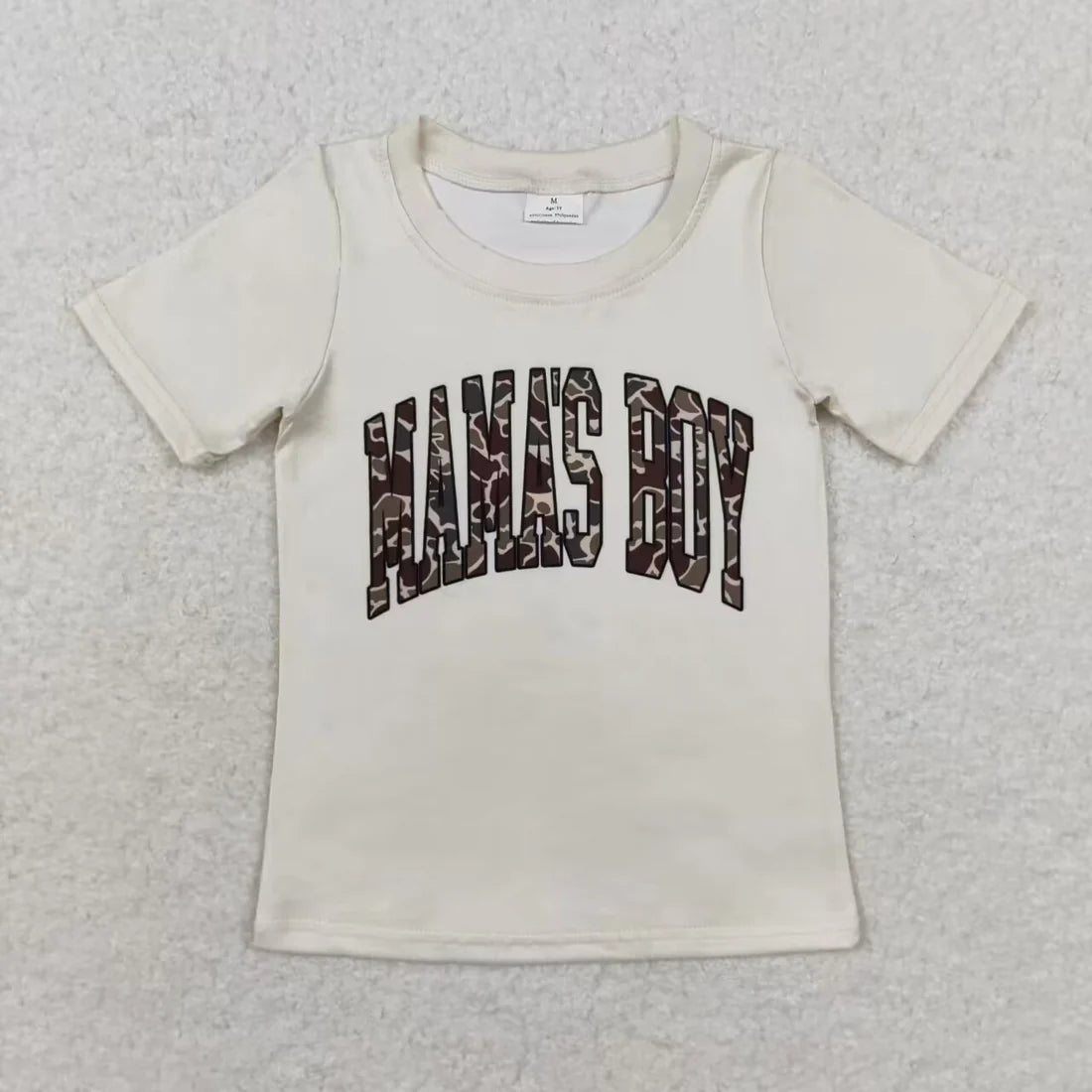 12.20 RST Sibling Baby Boys Short Sleeves Camo Mama's Boy Tee Shirts Tops