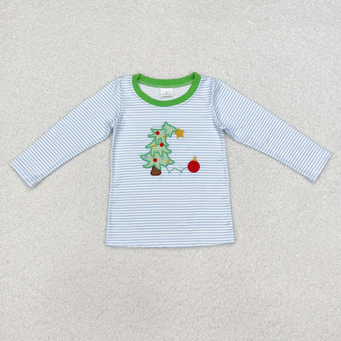 9.25 RTS Sibling Baby Boys Girls Embroidery Santa Trees Deer Christmas Tee Shirts Top