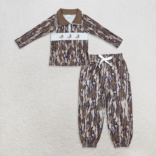 10.3 RTS NO MOQ （In stock）BT0901 +  P0649 Baby Boys Bottomland Christmas Duck Zip Pullovers Tops Bottoms Jogger Pants
