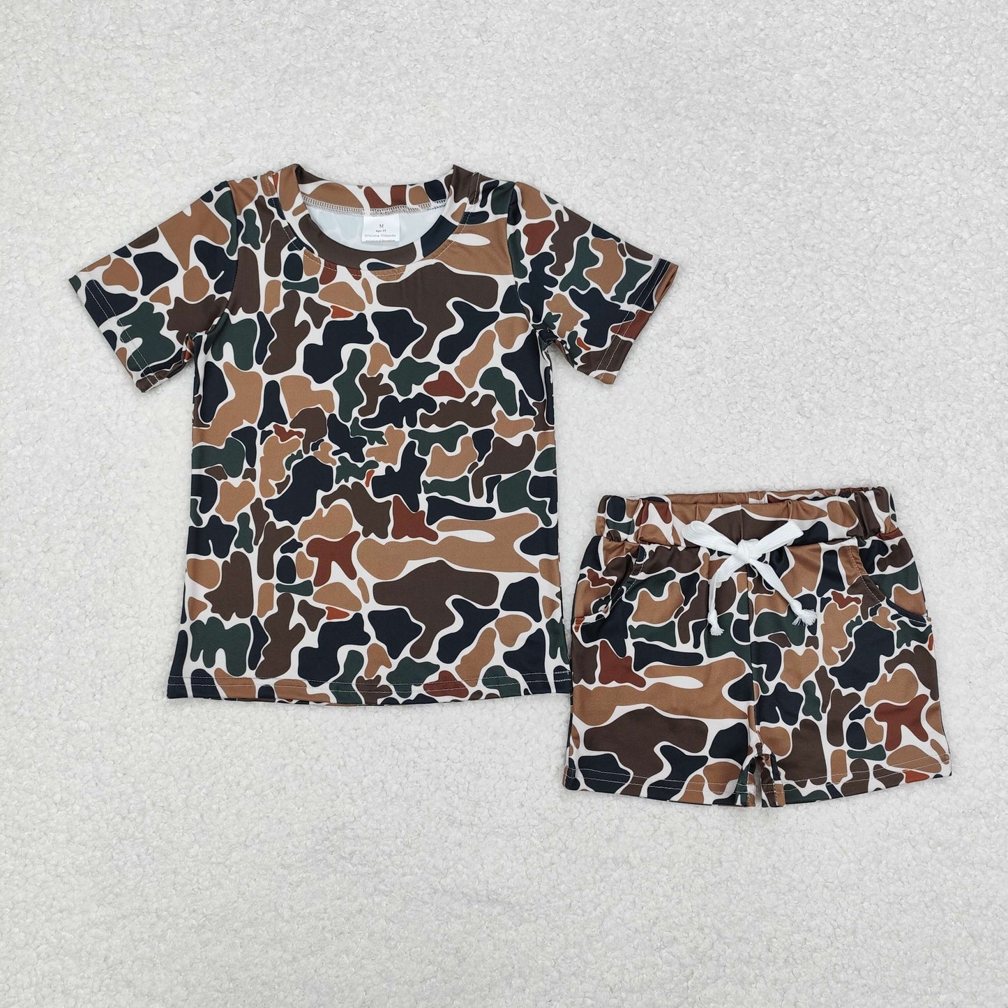 RTS Camouflage beige short-sleeved top shorts sets