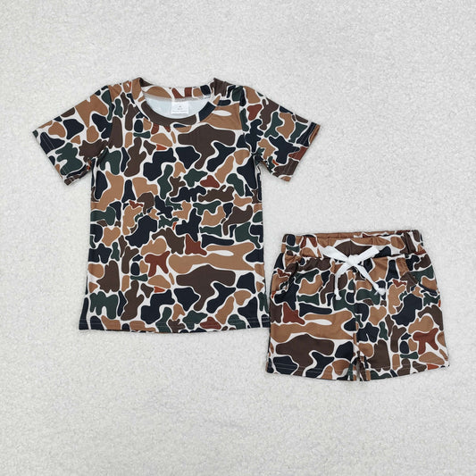 RTS Camouflage beige short-sleeved top shorts sets