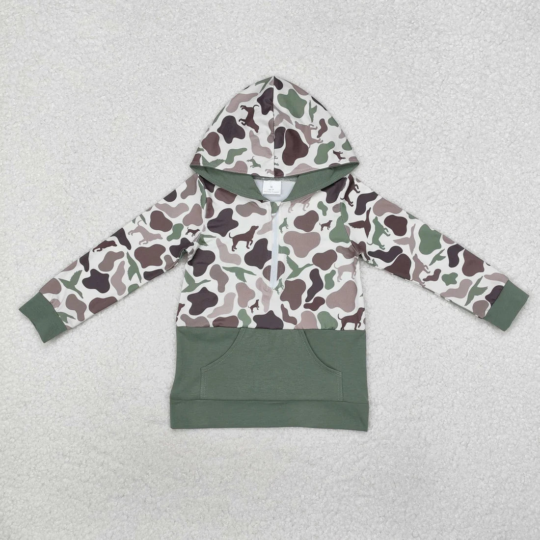 12.6 RTS Sibling Baby Boys Southern Camo Pocket Zipper Hunting Hoodies Tops