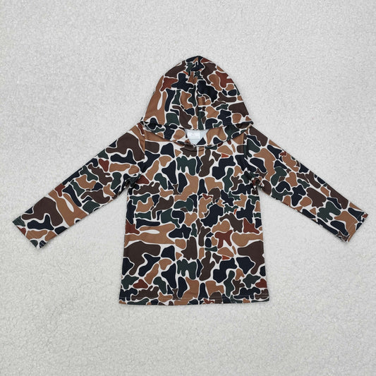 BT0921Long sleeves brown camo kids boys hoodie