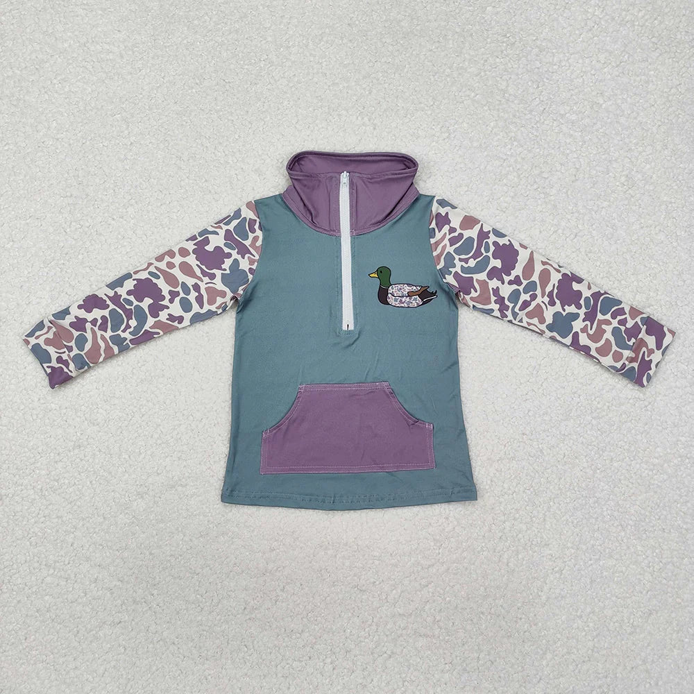 1.16 RTS Sibling Brother Baby Boys Camo Zip Duck Hunting Pullovers Tops